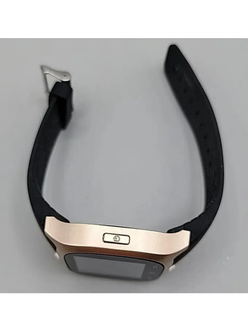 iTOUCH Classic Smartwatch Gold Case Black Silicone Band Model 3360 Tested Works
